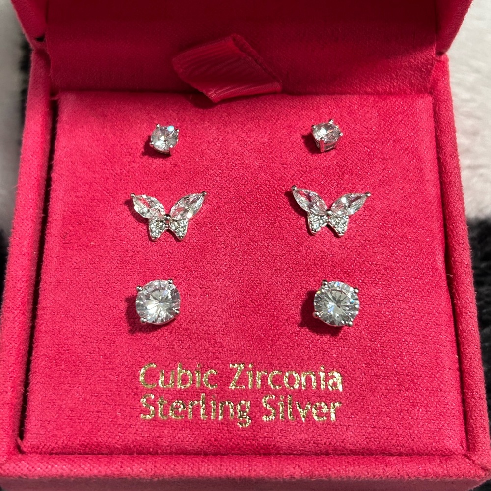 6 Piece Stud Butterfly Earrings